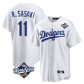 Los Angeles Dodgers #11 Roki Sasaki Player White AmberGomez World Series Game Home Stitched Jerseys