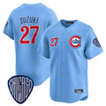 Chicago Cubs #27 Seiya Suzuki Player Blue AmberGomez Vapor Premier Limited Home Stitched Jerseys