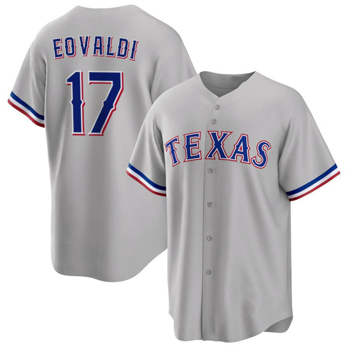 Texas Rangers #17 Nathan Eovaldi Gray AmberGomez Cool Base Stitched Jersey