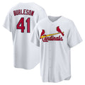 St. Louis Cardinals #41 Alec Burleson White AmberGomez Home Replica Jersey