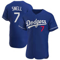 Los Angeles Dodgers #7 Blake Snell Player Royal AmberGomez Limited Elite Home Stitched Jerseys