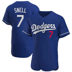 Los Angeles Dodgers #7 Blake Snell Player Royal AmberGomez Limited Elite Home Stitched Jerseys