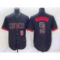 Cincinnati Reds #9 Joe Burrow Number Black AmberGomez 2023 City Connect Cool Base Stitched Jersey 3