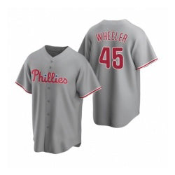 Philadelphia Phillies #45 Zack Wheeler Gray AmberGomez Road Stitched Jersey