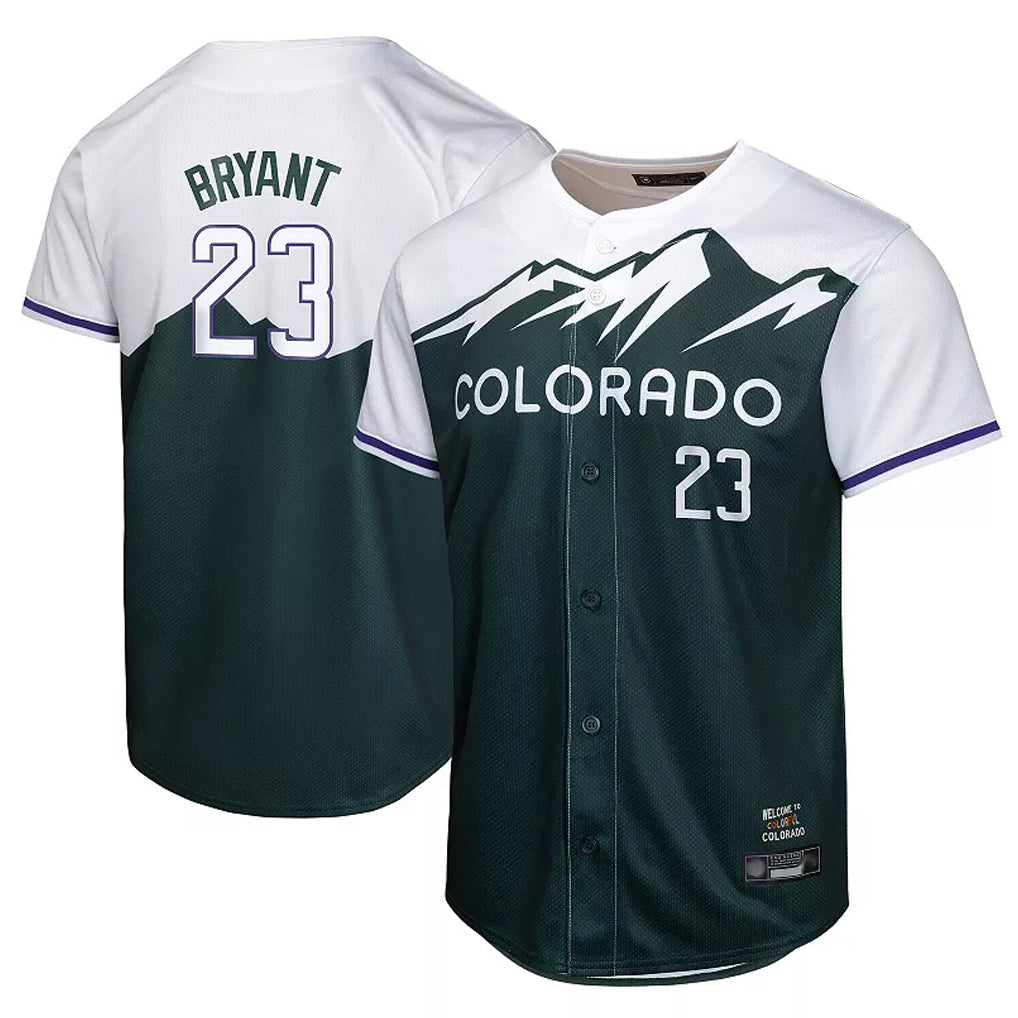 Colorado Rockies #23 Kris Bryant Player Green AmberGomez City Connect Limited Home Game Stitched Jerseys