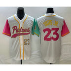 San Diego Padres #23 Fernando Tatis Jr Number White AmberGomez NEW 2023 City Connect Cool Base Stitched Jersey 2