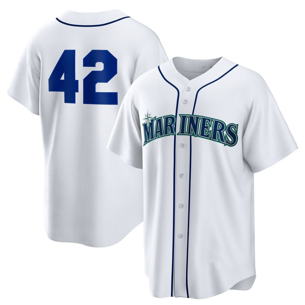 Seattle Mariners #42 Jackie Robinson White AmberGomez Home 2025 Day Replica Jersey