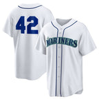 Seattle Mariners #42 Jackie Robinson White AmberGomez Home 2025 Day Replica Jersey