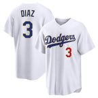 Los Angeles Dodgers #3 Edwin D¨ªaz Player Gold White AmberGomez 2026 Collection Stadium Limited Stitched Jerseys