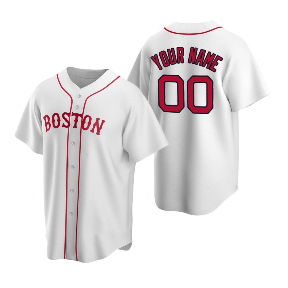 Custom Boston Red Sox White AmberGomez Stitched Cool Base Jersey