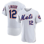 New York Mets #12 Francisco Lindor White AmberGomez Home Authentic Player Jersey