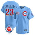 Chicago Cubs #23 Ryne Sandberg Player Light Blue AmberGomez 150th Anniversary Limited Home Stitched Jerseys
