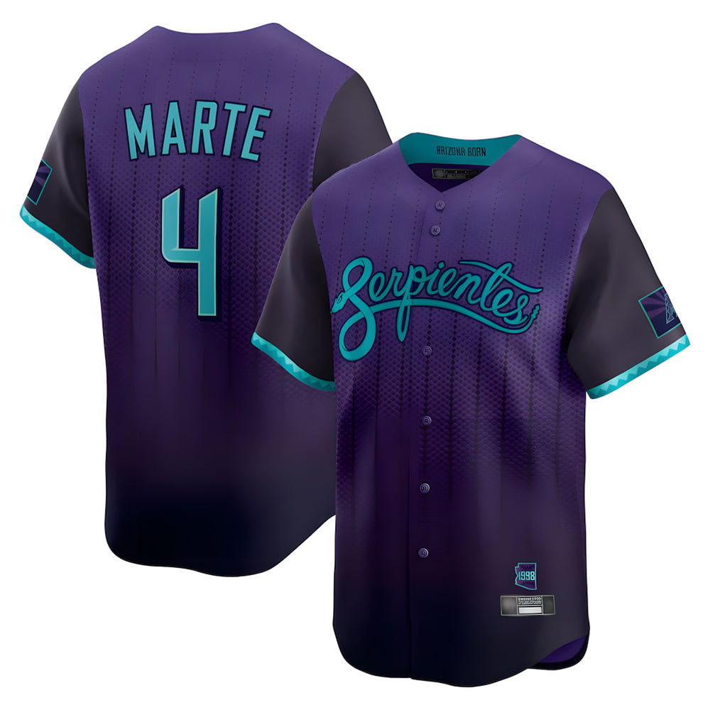 Arizona Diamondbacks #4 Ketel Marte Player Purple AmberGomez City Connect Limited Home Game Stitched Jerseys