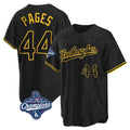 Los Angeles Dodgers #44 Andy Pages Player Black Gold AmberGomez World Series Meet Limited Home Stitched Jerseys