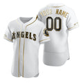 Custom Los Angeles Angels White AmberGomez Stitched Flex Base Golden Edition Jersey