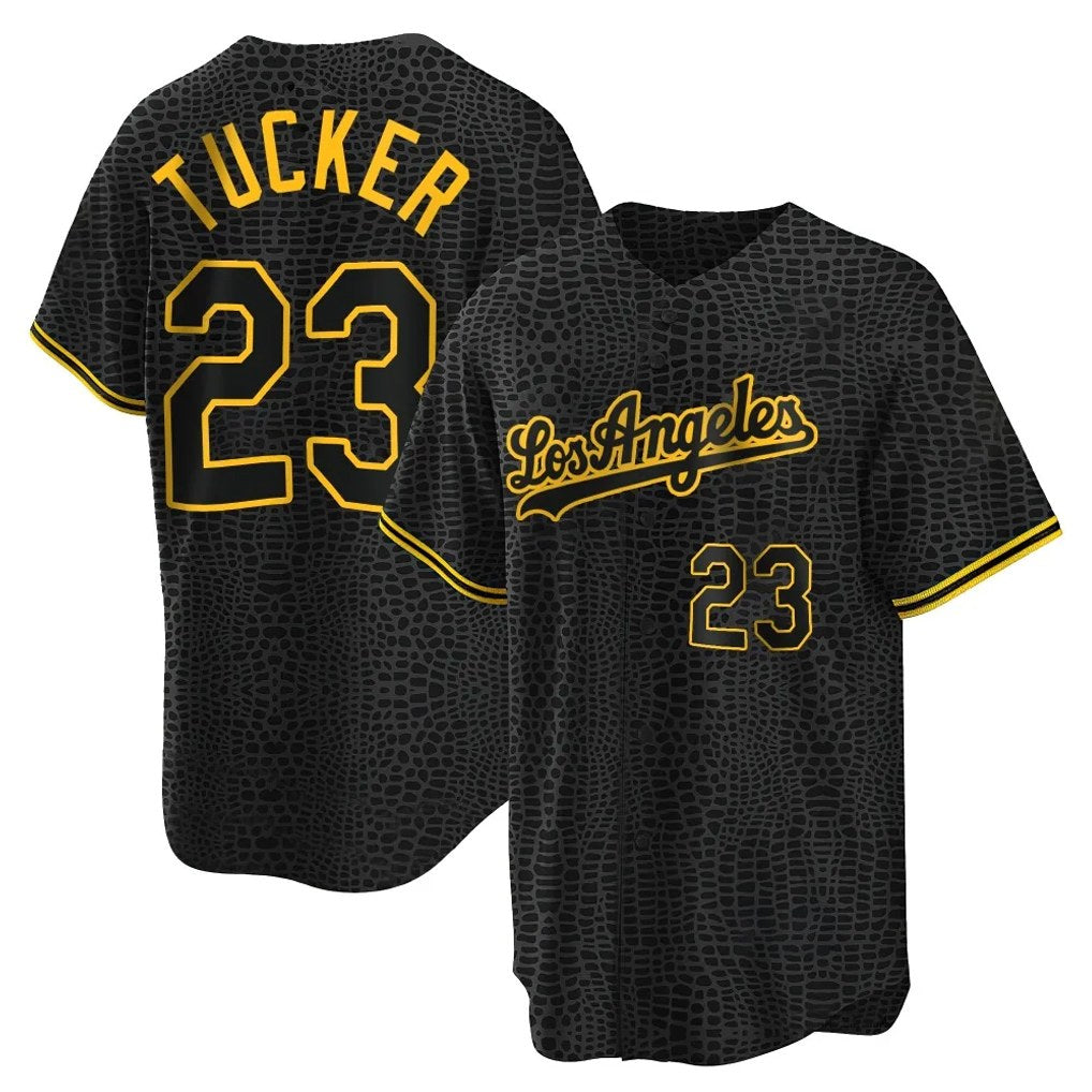 Los Angeles Dodgers #23 Kyle Tucker Player Black Gold AmberGomez Limited Home Stitched Jerseys