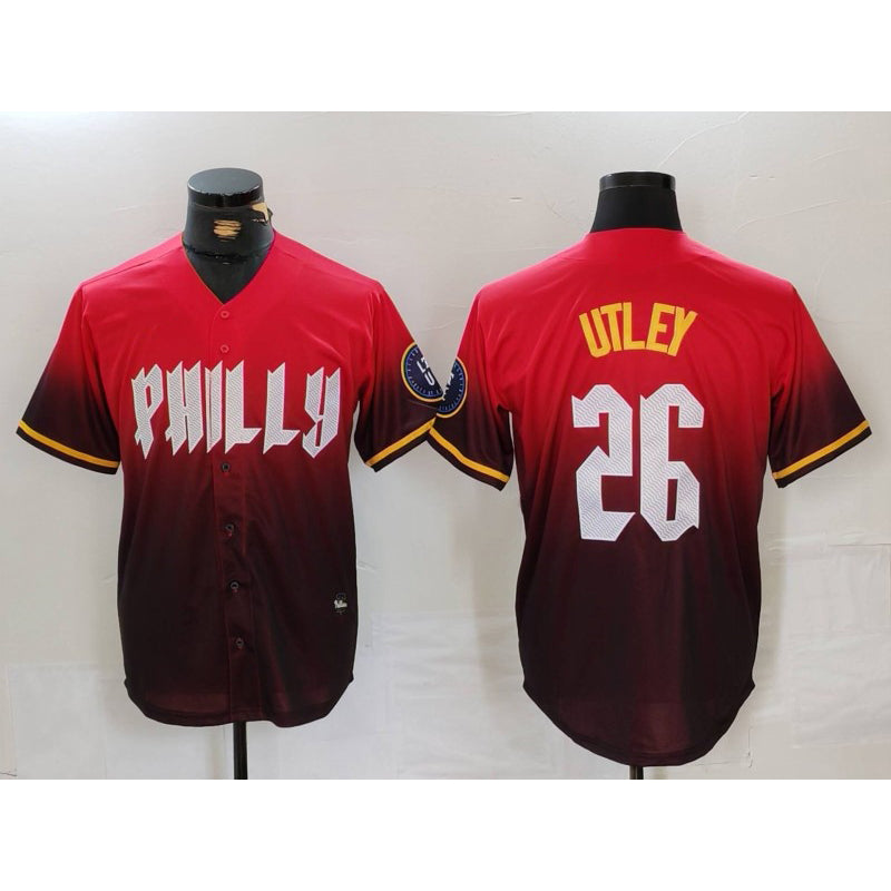 Philadelphia Phillies #26 Chase Utley Red AmberGomez 2024 City Connect Limited Stitched Jersey 2