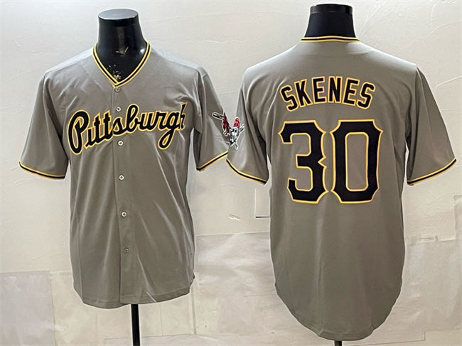 Pittsburgh Pirates #30 Paul Skenes Gray AmberGomez Limited Stitched Jersey