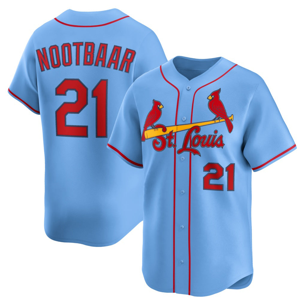 St. Louis Cardinals #21 Lars Nootbaar Light Blue AmberGomez Alternate Limited Jersey