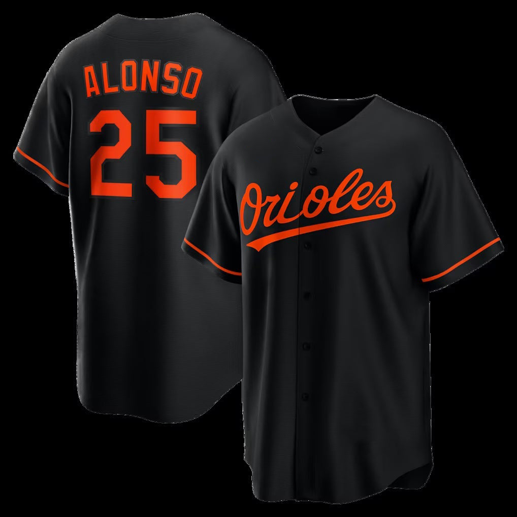 Baltimore Orioles #25 Pete Alonso Black AmberGomez Alternate Replica Jersey