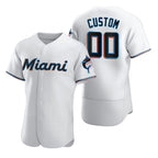 Custom Miami Marlins White AmberGomez 2020 Stitched Flex Base Jersey