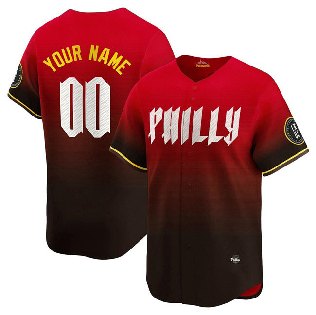 Custom Philadelphia Phillies Active Player Red AmberGomez 2024 City Connect Limited Stitched Jersey