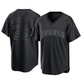 Los Angeles Angels #25 Travis d'Arnaud Player Black AmberGomez Pitch Fashion T-shirt Stitched Jerseys