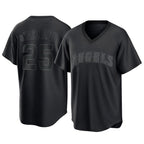 Los Angeles Angels #25 Travis d'Arnaud Player Black AmberGomez Pitch Fashion T-shirt Stitched Jerseys