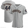 Houston Astros #44 Yordan Alvarez Authentic Gray AmberGomez Road Jerseys