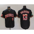 San Diego Padres #13 Manny Machado Black AmberGomez Mexico Cool Base Stitched Jersey
