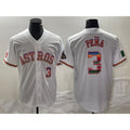 Houston Astros #3 Jeremy Pena Number White AmberGomez Rainbow World Serise Champions Patch Cool Base Stitched Jersey