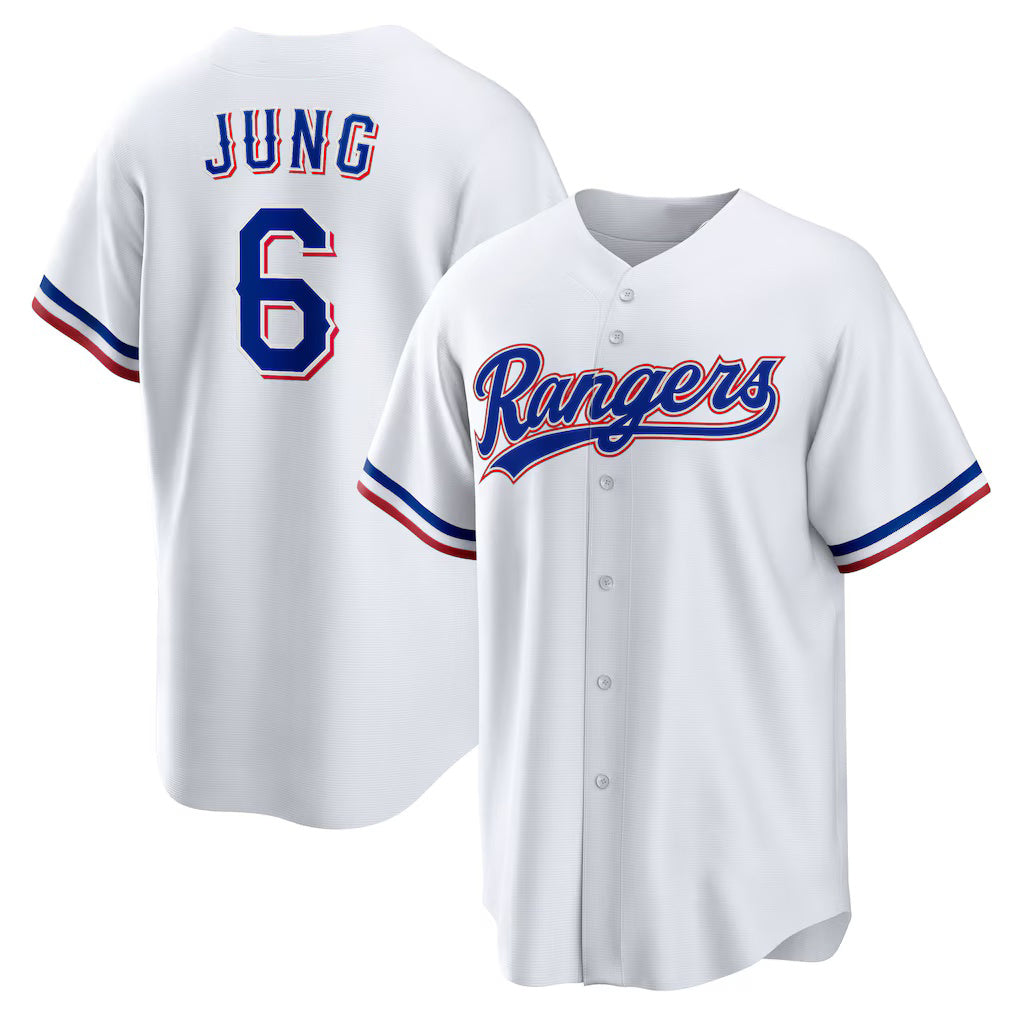 Texas Rangers #6 Josh Jung White AmberGomez Replica Player Jersey