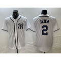 New York Yankees #2 Derek Jeter White AmberGomez Fashion Cool Base Jersey