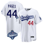 Los Angeles Dodgers #44 Andy Pages Player White AmberGomez World Series Meet Home Game Stitched Jerseys