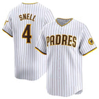 San Diego Padres #4 Blake Snell White AmberGomez 2024 Home Limited Stitched Jersey