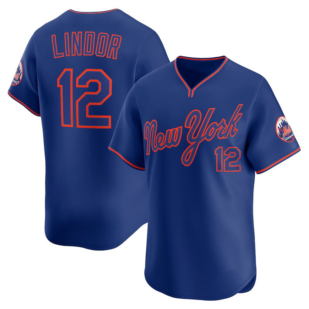 New York Mets #12 Francisco Lindor Royal AmberGomez Alternate Limited Player Jersey
