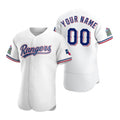 Custom Texas Rangers White AmberGomez Stitched Flex Base 2020 Home Jersey