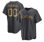 Custom Cleveland Guardians Active Player Charcoal AmberGomez 2022 All-Star Cool Base Stitched Jersey