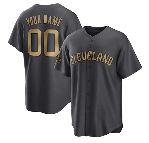 Custom Cleveland Guardians Active Player Charcoal AmberGomez 2022 All-Star Cool Base Stitched Jersey