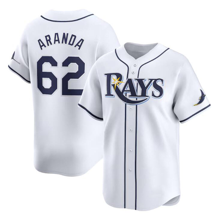Tampa Bay Rays #62 Jonathan Aranda White AmberGomez Home Limited Stitched Jersey