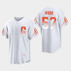 San Francisco Giants #57 Alex Wood White AmberGomez 2021 City Connect Jersey