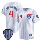 Chicago Cubs #4 Pete Crow-Armstrong Player White AmberGomez Pinstripe Vapor Premier Limited Home Stitched Jerseys