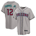 Arizona Diamondbacks #12 Lourdes Gurriel Jr Player Gray AmberGomez Road Home Game Stitched Jerseys