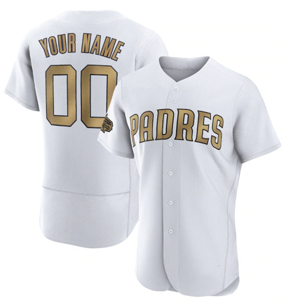 Custom San Diego Padres Active Player White AmberGomez 2022 All-Star Flex Base Stitched Jersey