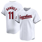 Cleveland Guardians #11 Jose Ramirez White AmberGomez Home Limited Player Jersey