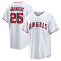 Los Angeles Angels #25 Travis d'Arnaud White AmberGomez Home Replica Jersey
