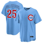 Chicago Cubs #25 Moises Ballesteros Player Light Blue AmberGomez Home Game Stitched Jerseys