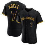 Los Angeles Angels #7 Jo Adell Player Black AmberGomez Snake Skin City Limited Elite Home Stitched Jerseys