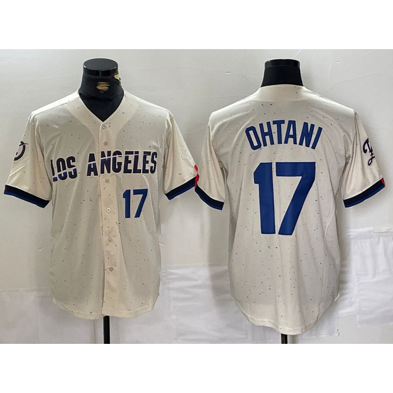 Los Angeles Dodgers #17 Shohei Ohtani Cream AmberGomez 2024 City Connect Limited Stitched Jersey 2