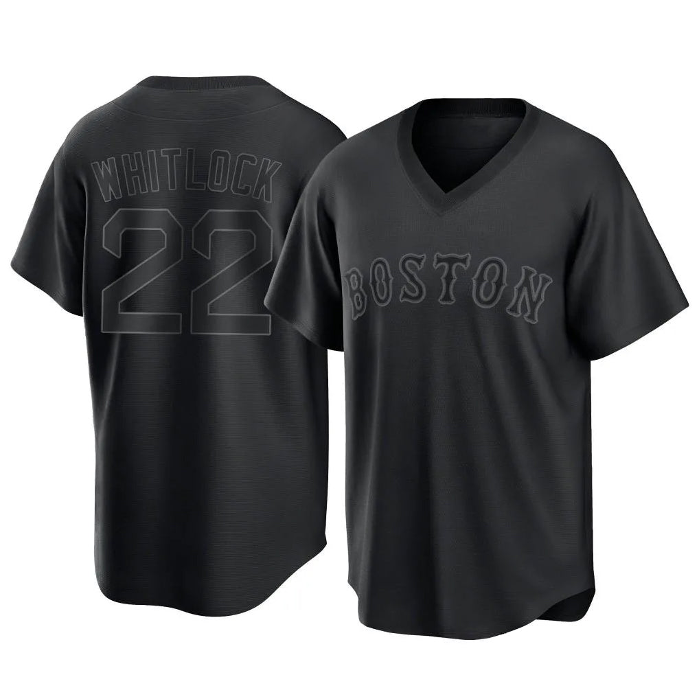 Boston Red Sox #22 Garrett Whitlock Player Black AmberGomez T-shirt Home Game Stitched Jerseys